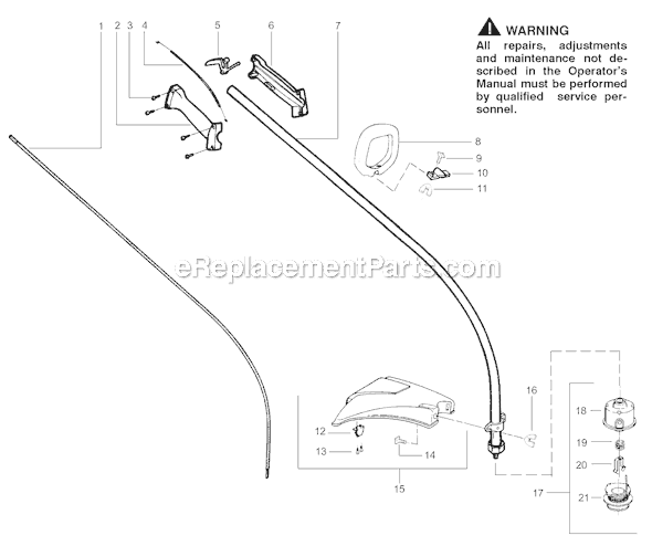 Page B Diagram and Parts List for FEATHERLITEEXTREMEFX25LE Type 2 Weed Eater Trimmer